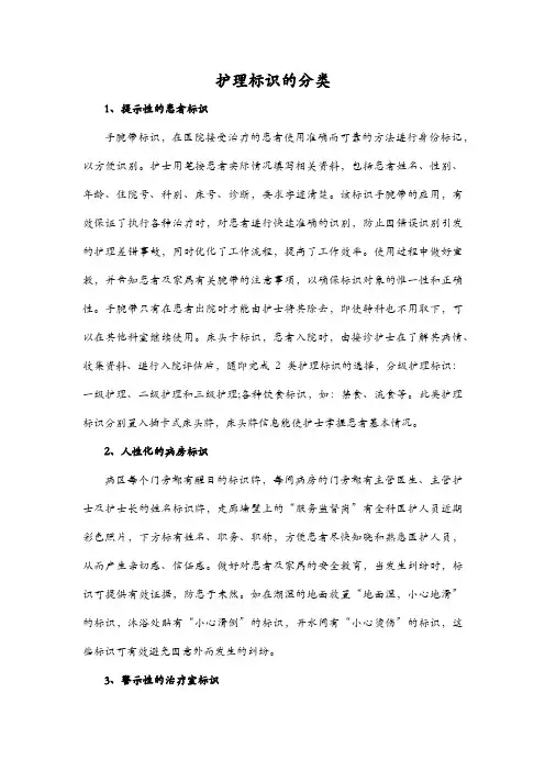 护理标识的分类