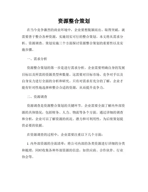 资源整合策划