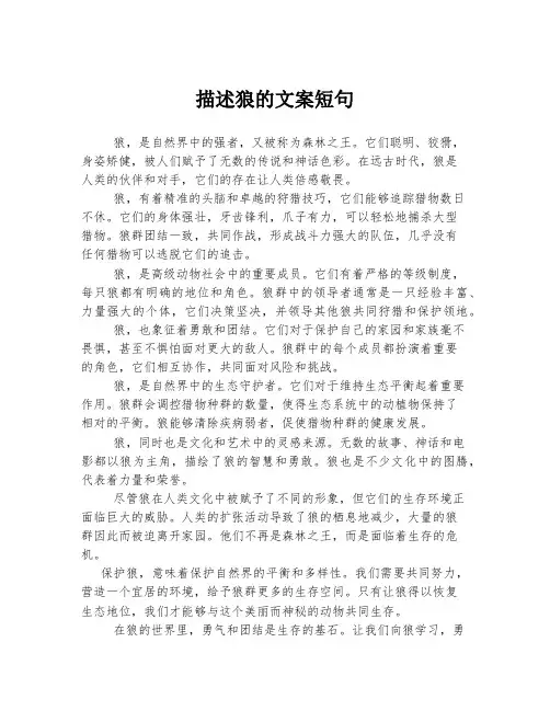 描述狼的文案短句