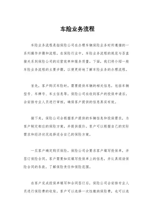 车险业务流程