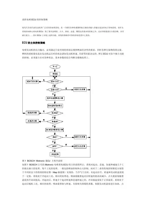 浅析电喷ECU的控制策略