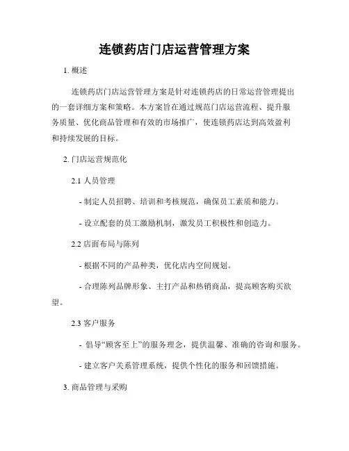 连锁药店门店运营管理方案