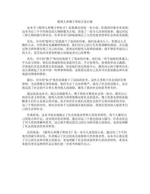 聪明人和傻子和奴才读后感