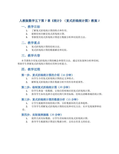 人教版数学五下第7章《统计》(复式折线统计图)教案2