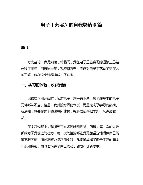 电子工艺实习的自我总结6篇