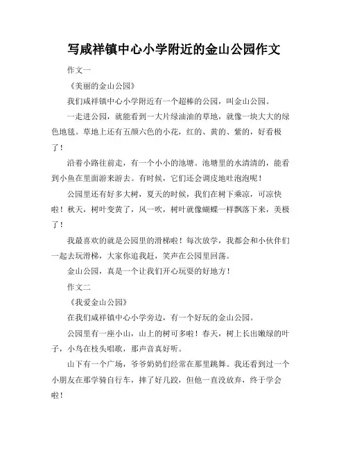 写咸祥镇中心小学附近的金山公园作文