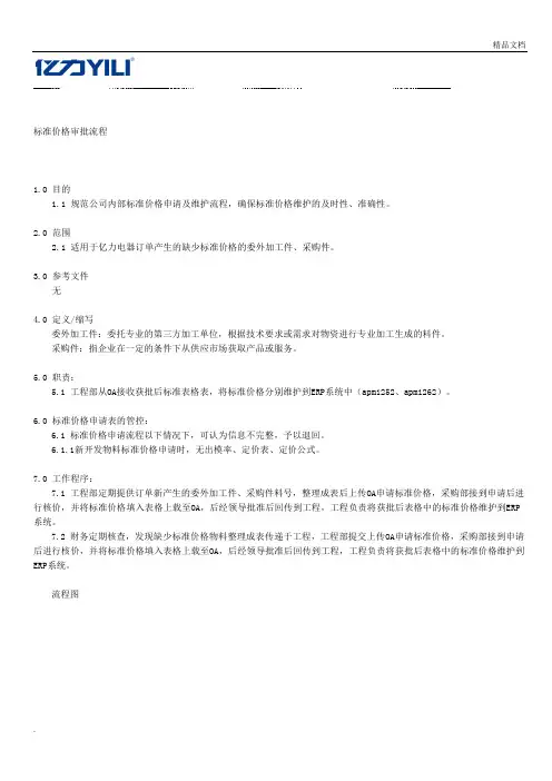 标准价格审批流程