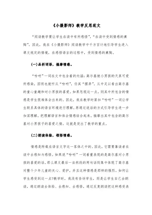《小摄影师》教学反思范文（2篇）