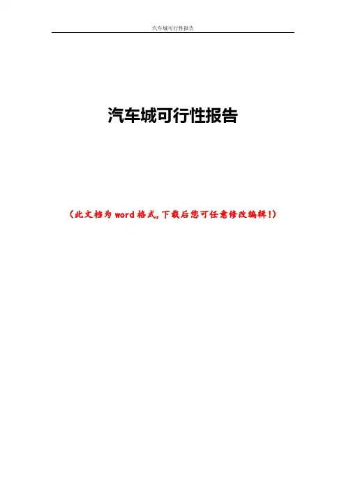 汽车城可行性报告