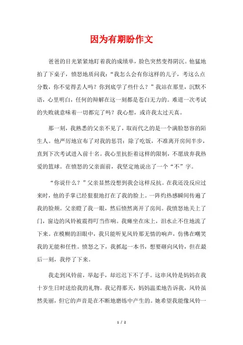 因为有期盼作文