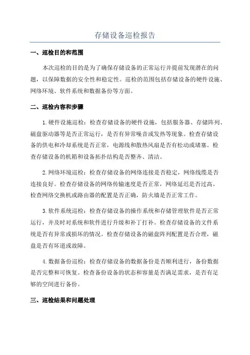 存储设备巡检报告
