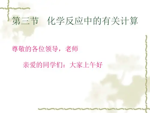 鲁教版九年级上册化学 5.3 化学反应中的有关计算 课件 (共30张PPT)