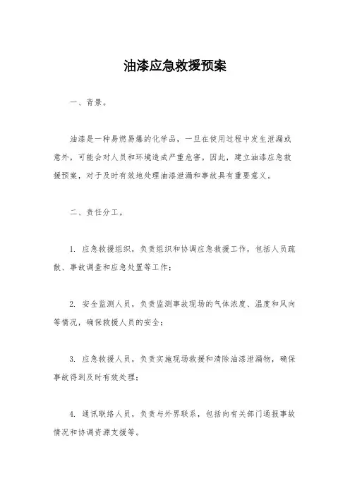 油漆应急救援预案