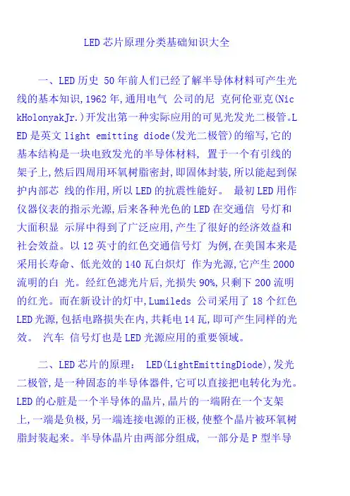 LED芯片原理分类基础知识大全