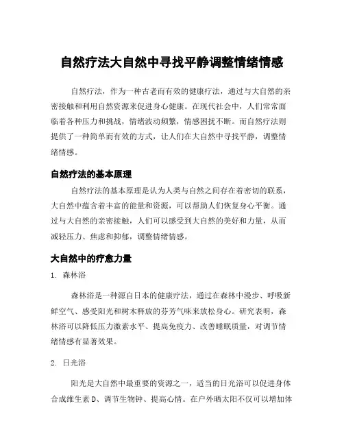 自然疗法大自然中寻找平静调整情绪情感