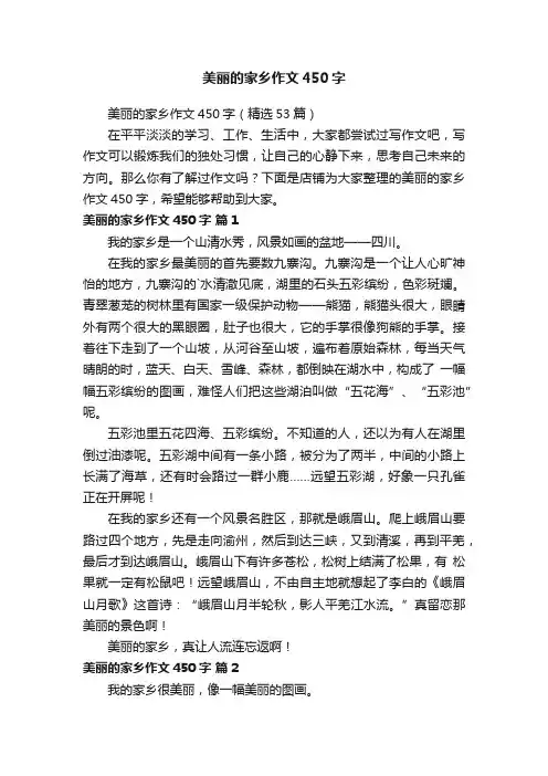 美丽的家乡作文450字