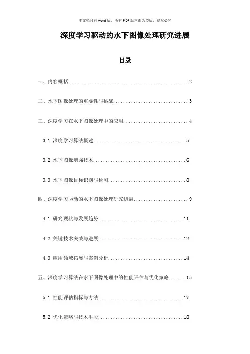 深度学习驱动的水下图像处理研究进展
