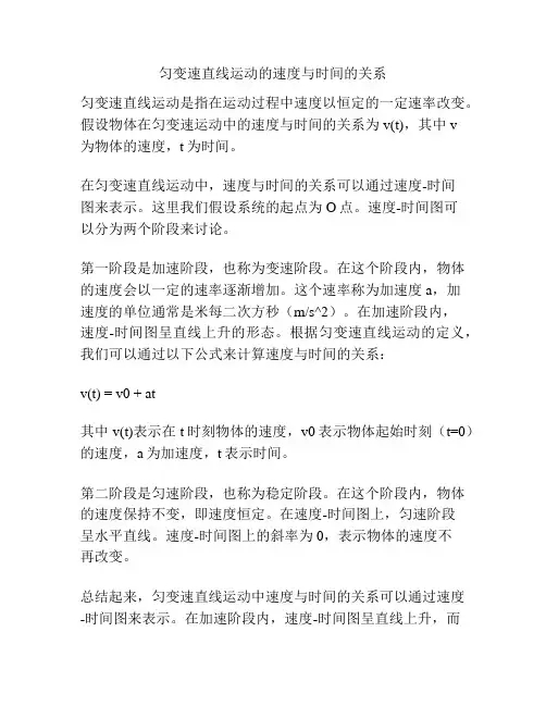 匀变速直线运动的速度与时间的关系