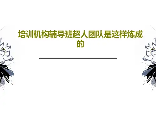 培训机构辅导班超人团队是这样炼成的PPT文档52页