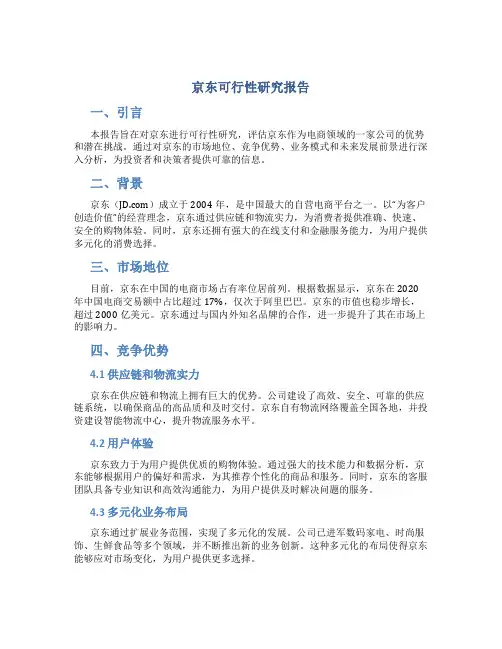 京东可行性研究报告