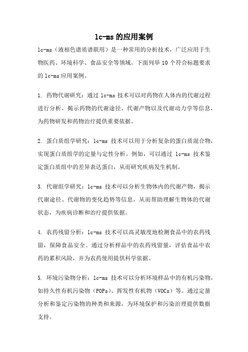lc-ms的应用案例