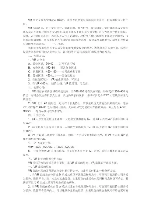 VR指标Volume Ratio