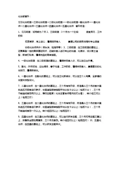 【影楼】化妆部晋升