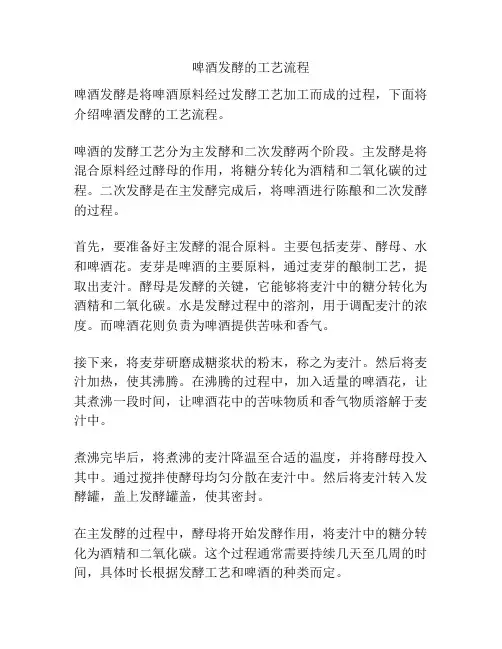 啤酒发酵的工艺流程