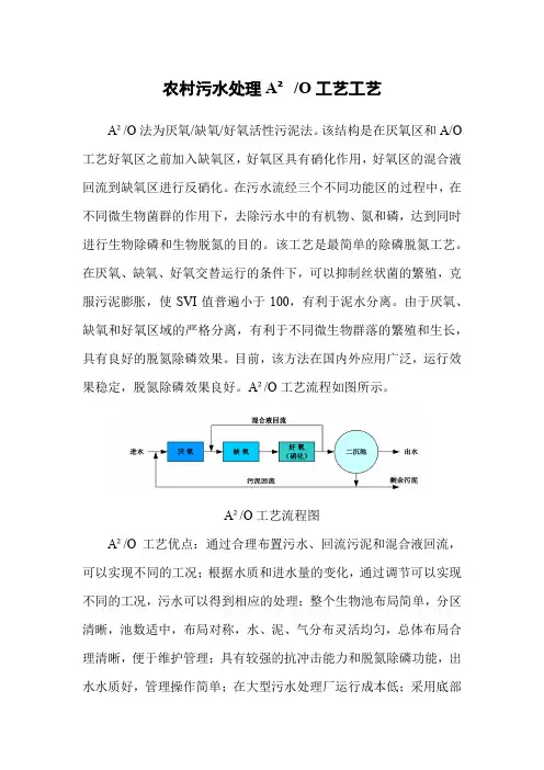 农村污水处理A2O工艺工艺