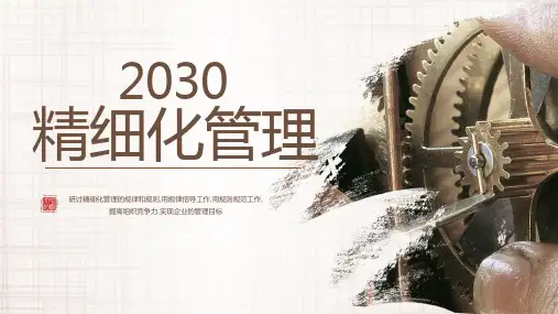 精细化管理PPT培训教材课件
