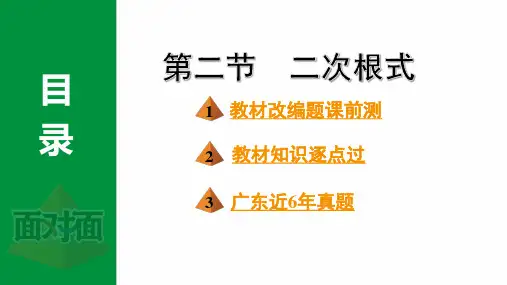 2024年中考数学总复习考点梳理第一章第二节二次根式