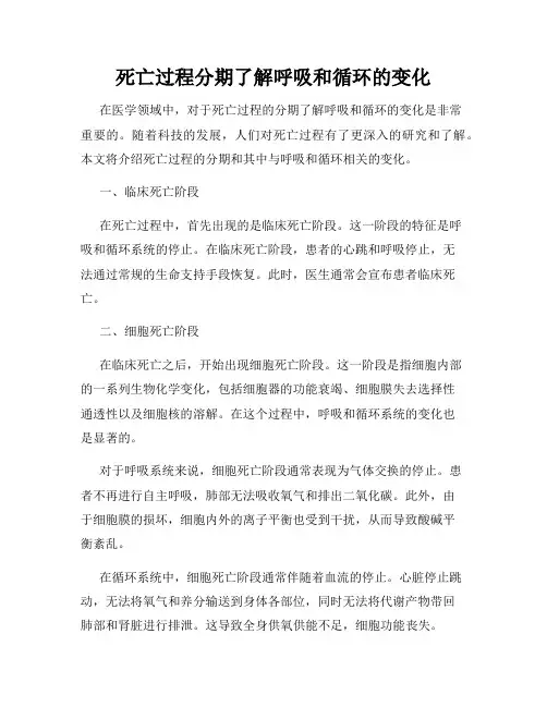 死亡过程分期了解呼吸和循环的变化