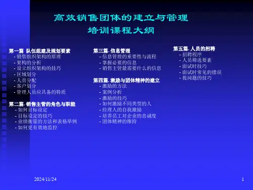 题目高效销售团队建设与管理课件.ppt