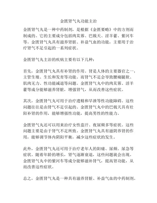 金匮肾气丸功能主治