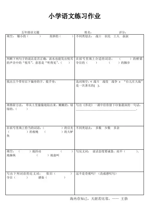 小学五年级语文提高训练IV (58)