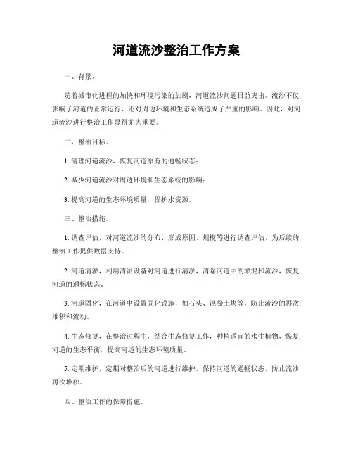 河道流沙整治工作方案