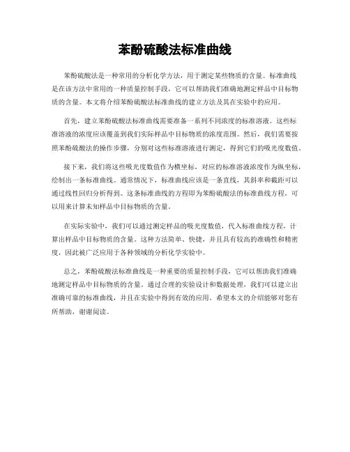 苯酚硫酸法标准曲线