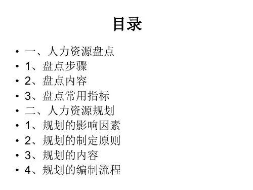 人力资源盘点与规划ppt