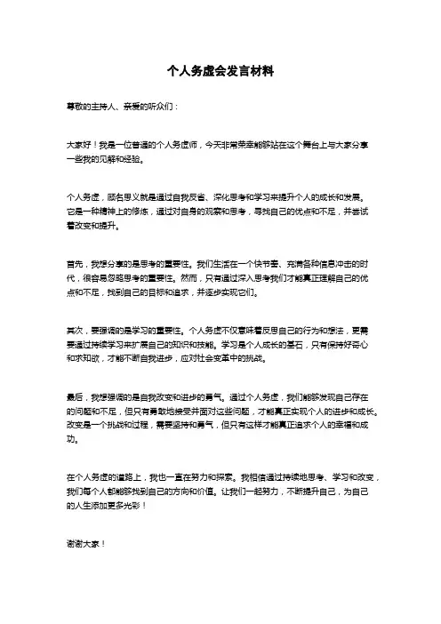 个人务虚会发言材料