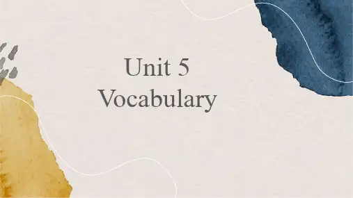 Unit+5+Vocabulary+重点单词详解课件-高中英语外研版(2019)选择性必修第四册