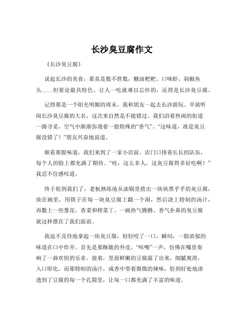 长沙臭豆腐作文