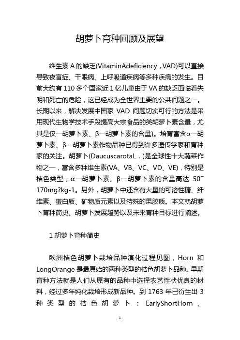 胡萝卜育种回顾及展望