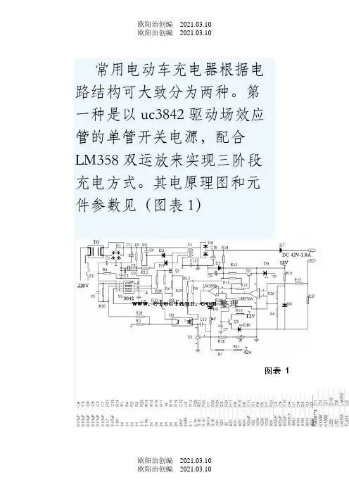 电动车充电器电源原理图与解析之欧阳治创编