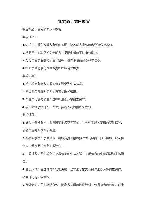 我家的大花园教案