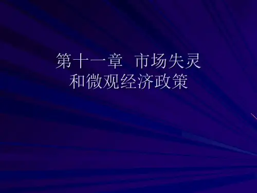 微观经济学第十一章 市场失灵和微观经济政策