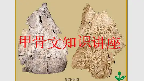 甲骨文知识讲座PPT课件