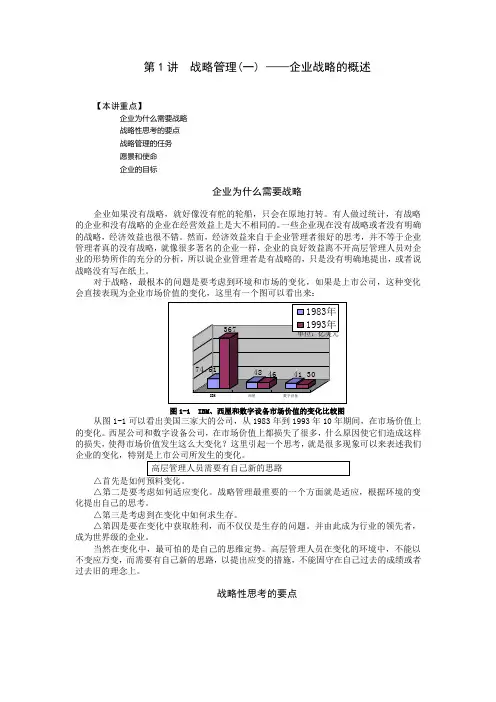 01MBA全景教程之一 企业战略管理
