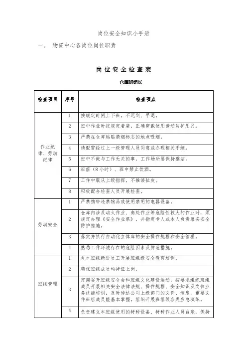 仓库岗位知识手册