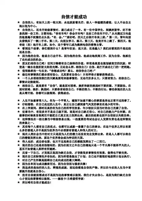 自信和成功的辩论