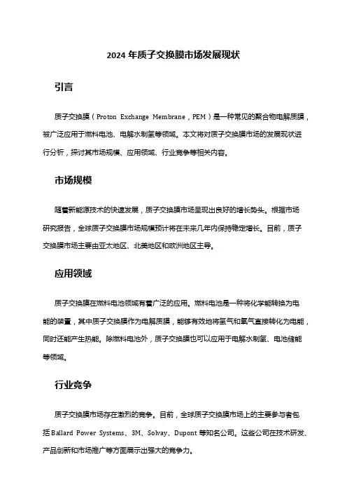 2024年质子交换膜市场发展现状